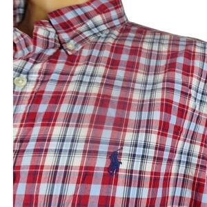 Ralph Lauren Shirt Size XL Polo‎ Classic Fit Red Plaid Button Front Dress
